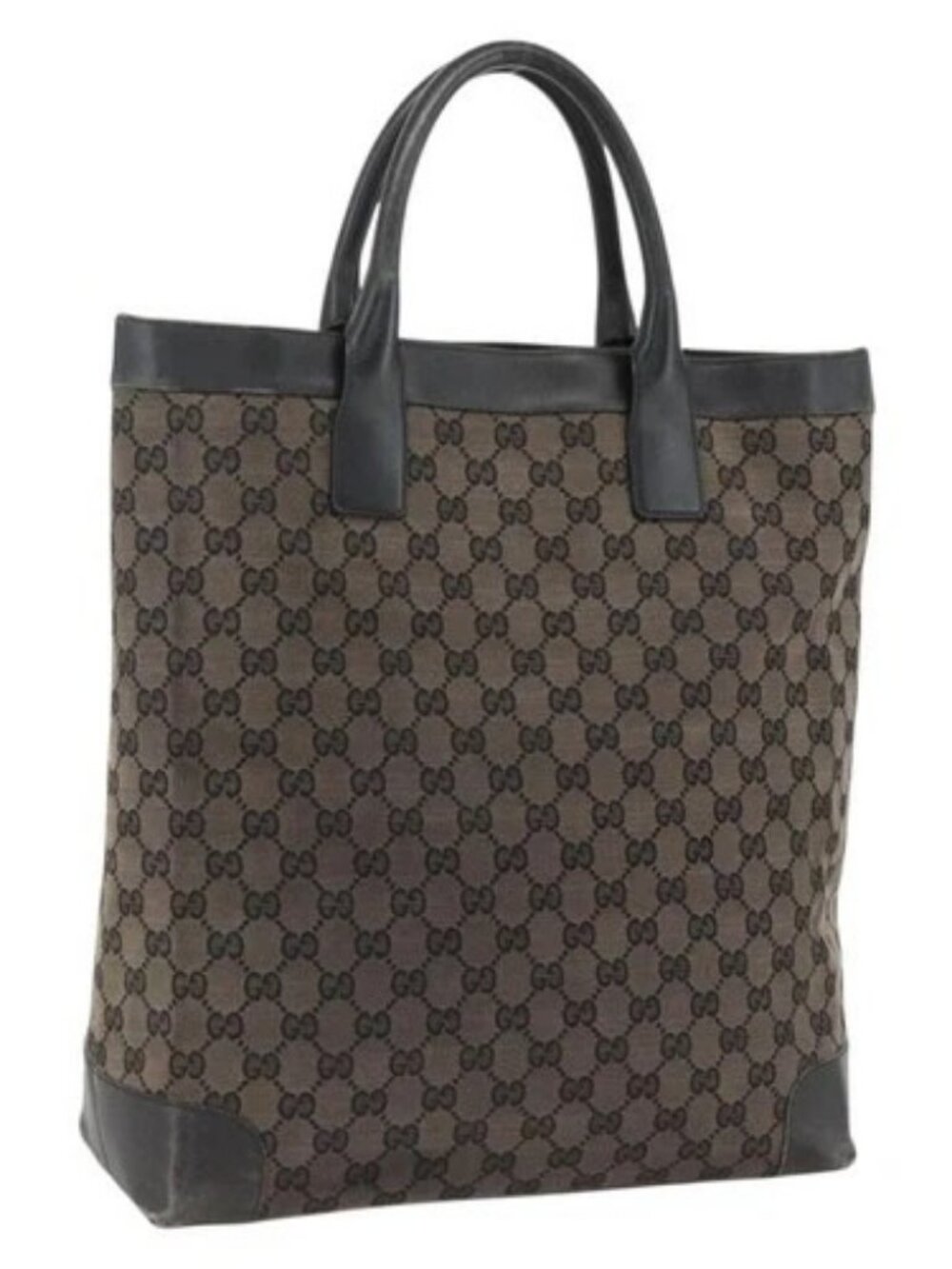 GUCCI GG Canvas Hand Bag Silver Navy 002 1121